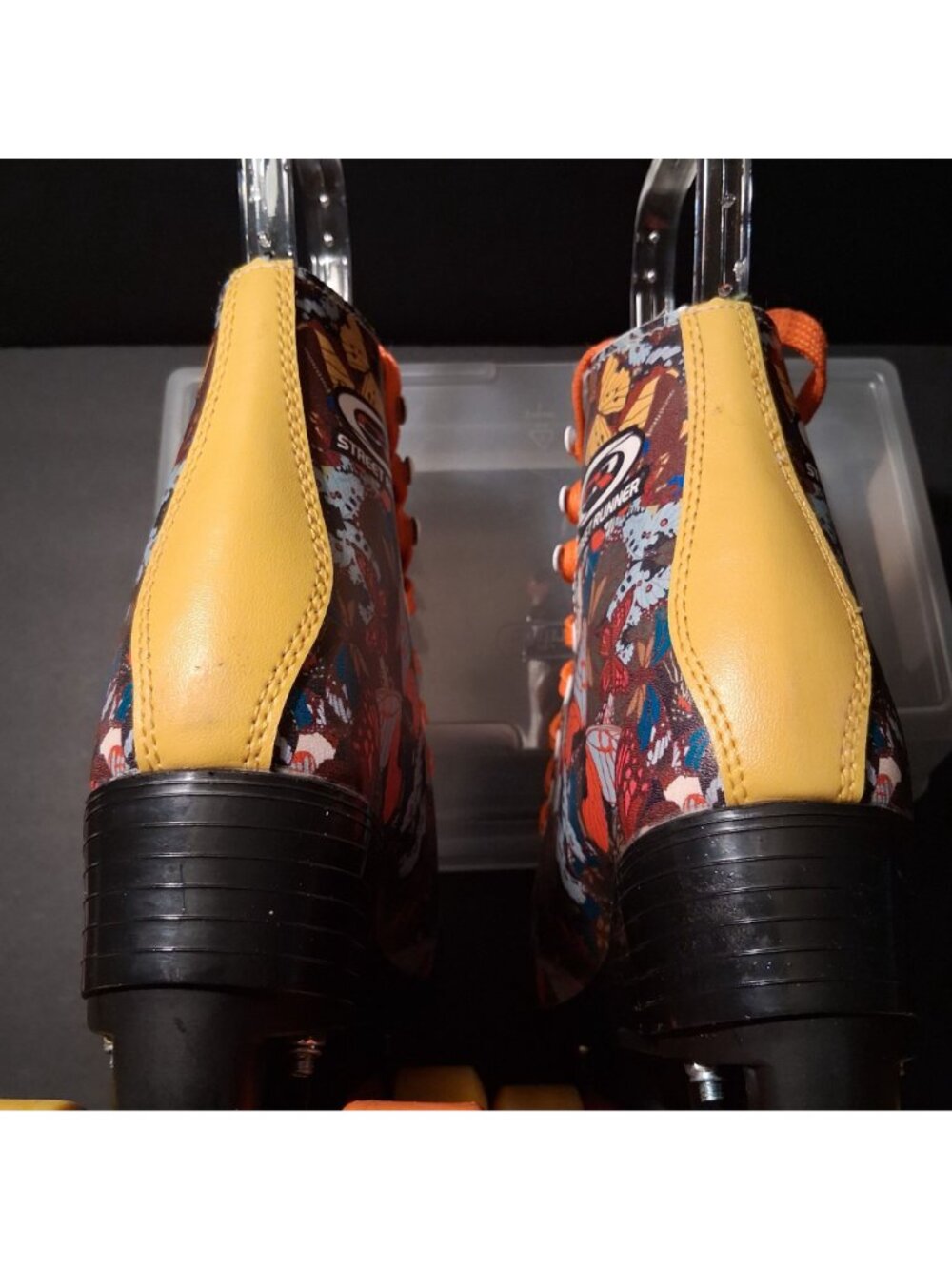 Roller Skates Street Runner Butterfly Print Size 38 With Orange Laces & Yellow - Picture 8 of 10